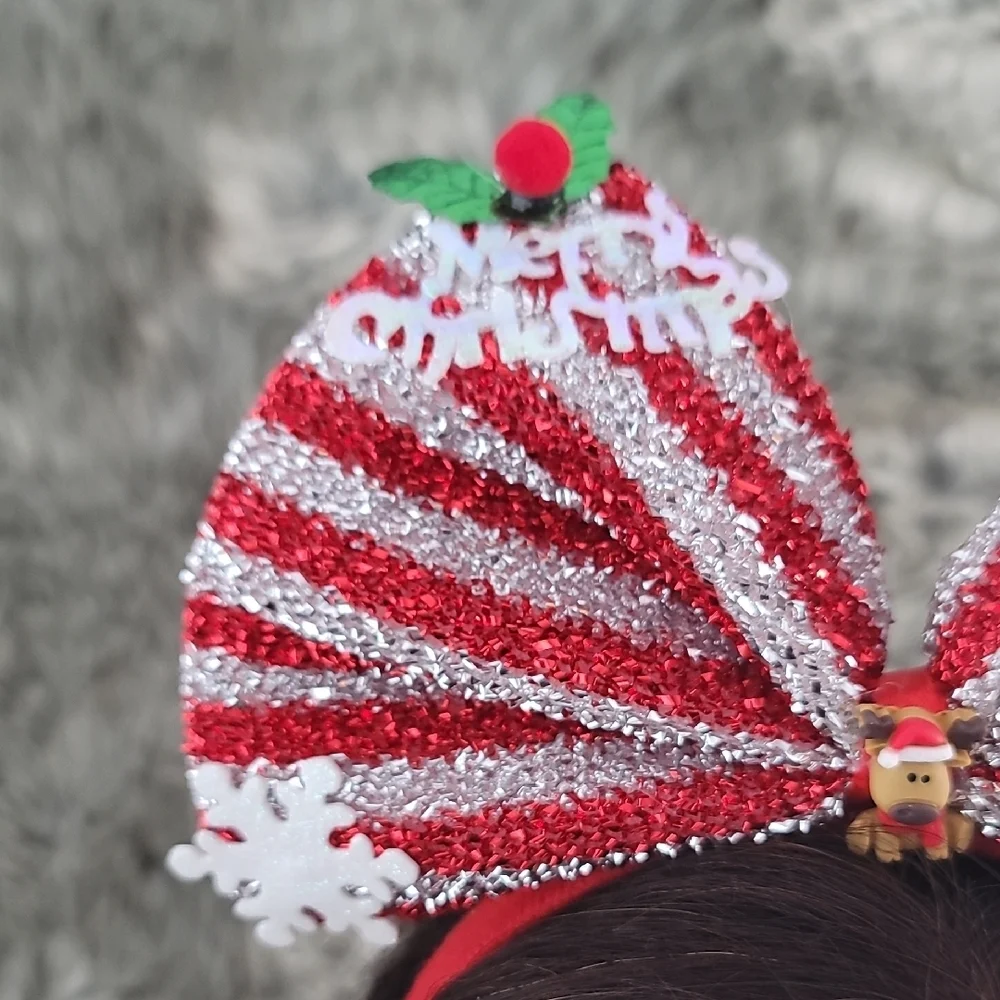 Holiday Red and White Striped Hair Headband